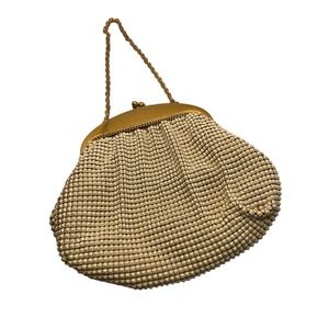 Whiting & Davis Mesh Off-White Bag with Chain